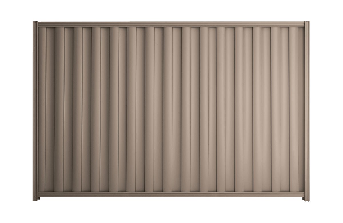 Good Neighbour Wavelok 1800mm High Fence Panel Sheet: Beige, Post/Track: Beige