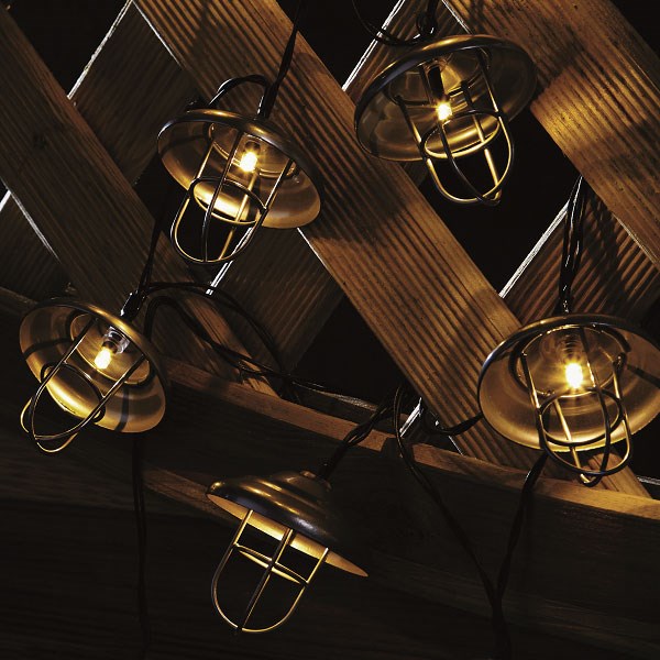 luminux solar metal lantern string lights