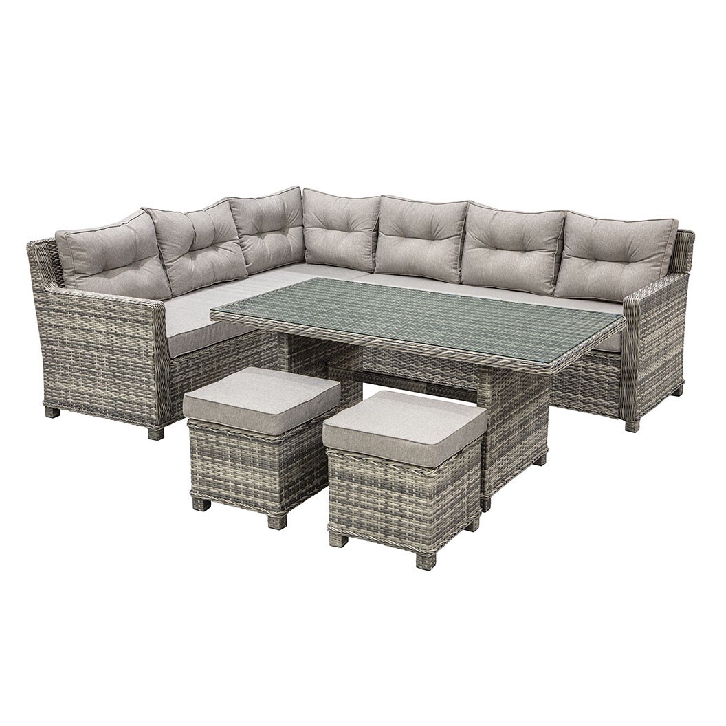 Maui Wicker Lounge Dining Setting 5 Piece