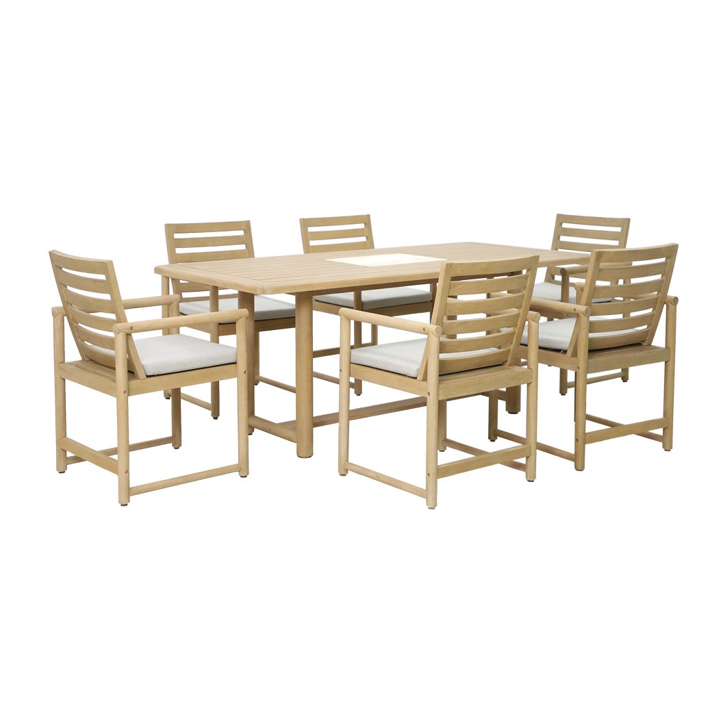 7 piece timber dining shop set