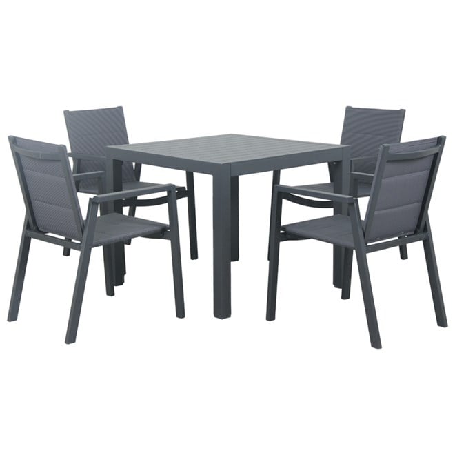 Madrid 5 Piece Dark Outdoor Dining Setting