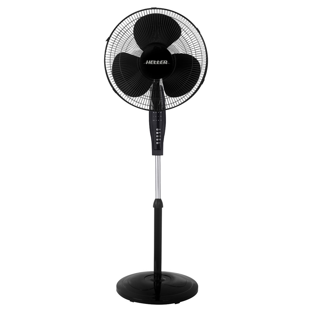 Heller 40cm Black Pedestal Fan With Remote