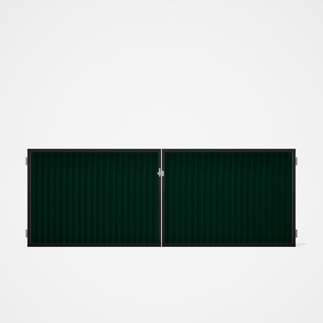 Good Neighbour® CGI Gate Premium .35 BMT Double 1.2m High Sheet: Caulfield Green, Frame: Ebony