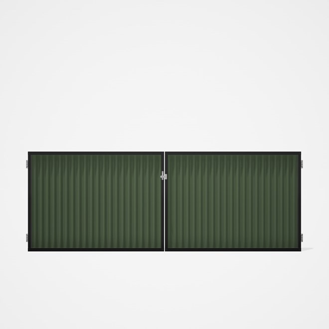 Good Neighbour® CGI Gate Premium .35 BMT Double 1.2m High Sheet: Mist Green, Frame: Ebony