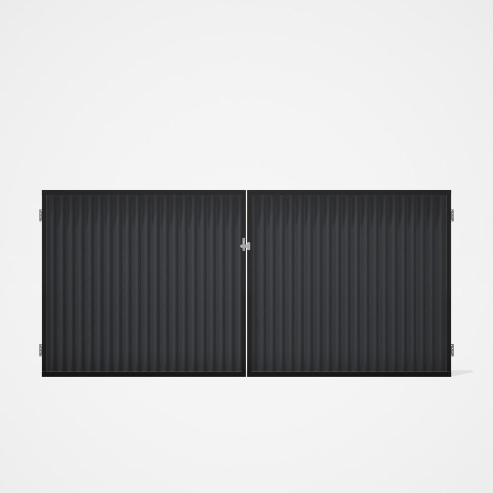 Good Neighbour® CGI Gate Premium .35 BMT Double 1.5m High Sheet: Granite, Frame: Ebony
