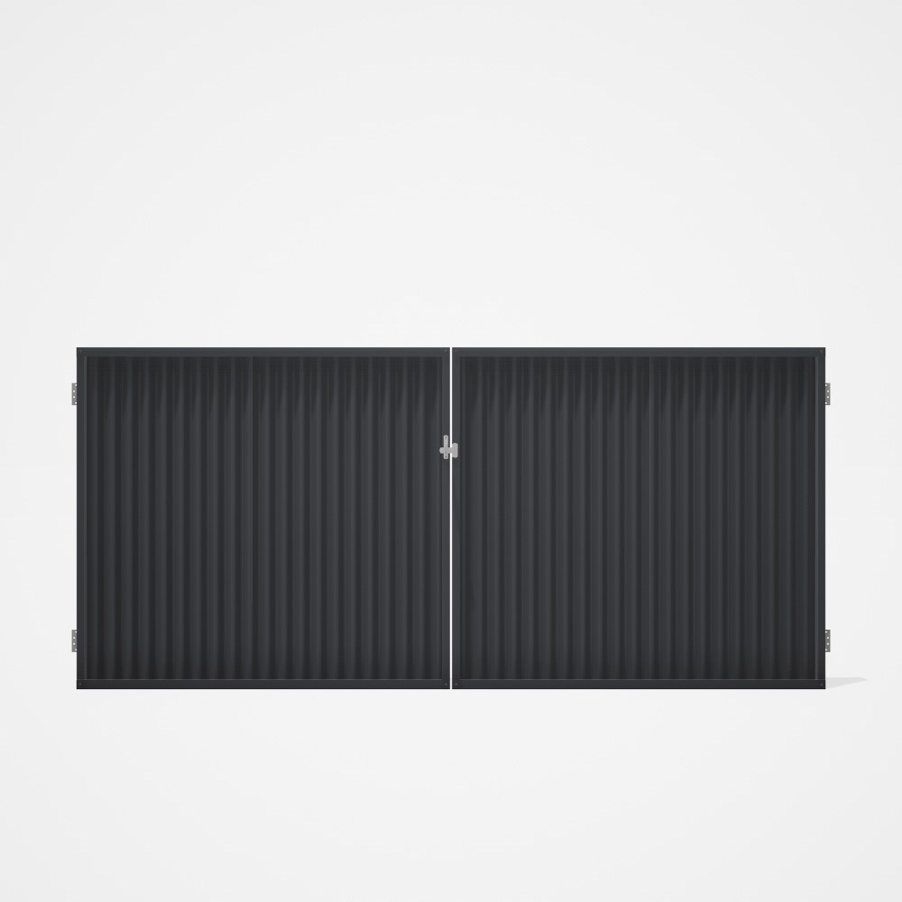 Good Neighbour® CGI Gate Premium .35 BMT Double 1.5m High Sheet: Granite, Frame: Granite
