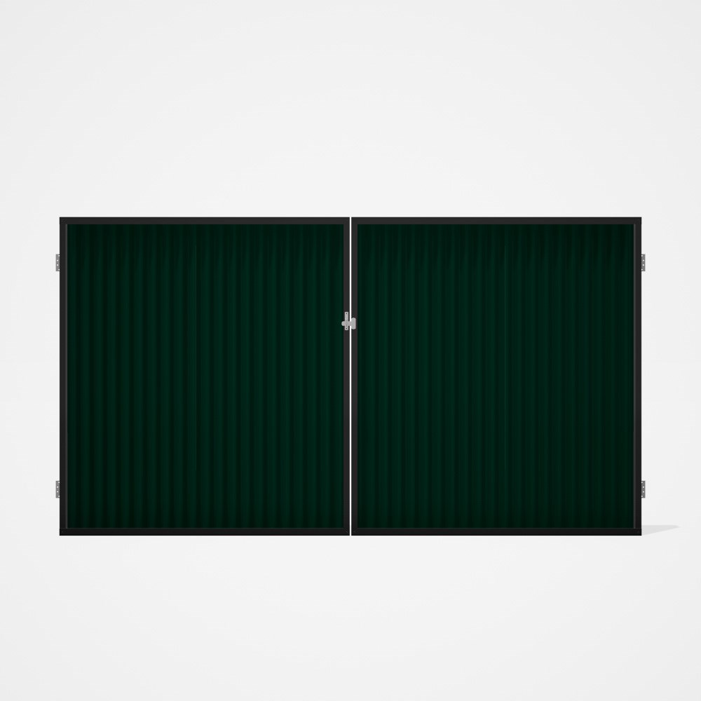 Good Neighbour® CGI Gate Premium .35 BMT Double 1.8m High Sheet: Caulfield Green, Frame: Ebony