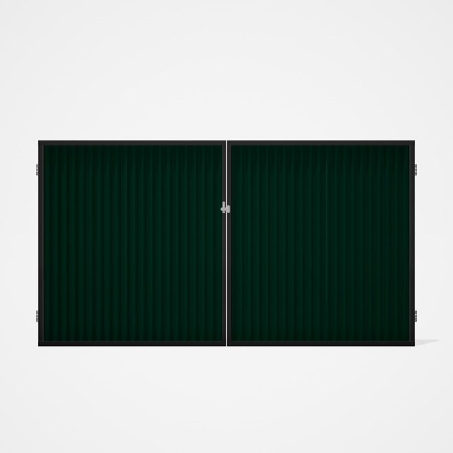 Good Neighbour® CGI Gate Premium .35 BMT Double 1.8m High Sheet: Caulfield Green, Frame: Ebony