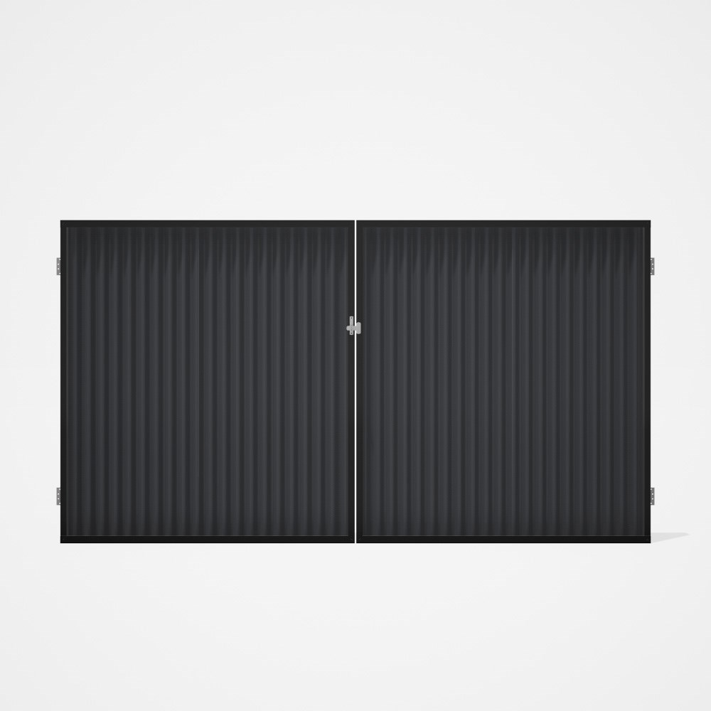 Good Neighbour® CGI Gate Premium .35 BMT Double 1.8m High Sheet: Granite, Frame: Ebony