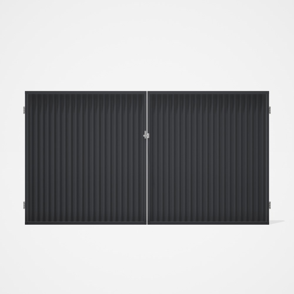 Good Neighbour® CGI Gate Premium .35 BMT Double 1.8m High Sheet: Granite, Frame: Granite