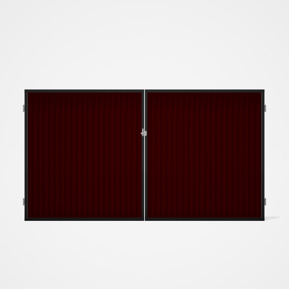 Good Neighbour® CGI Gate Premium .35 BMT Double 1.8m High Sheet: Heritage Red, Frame: Ebony