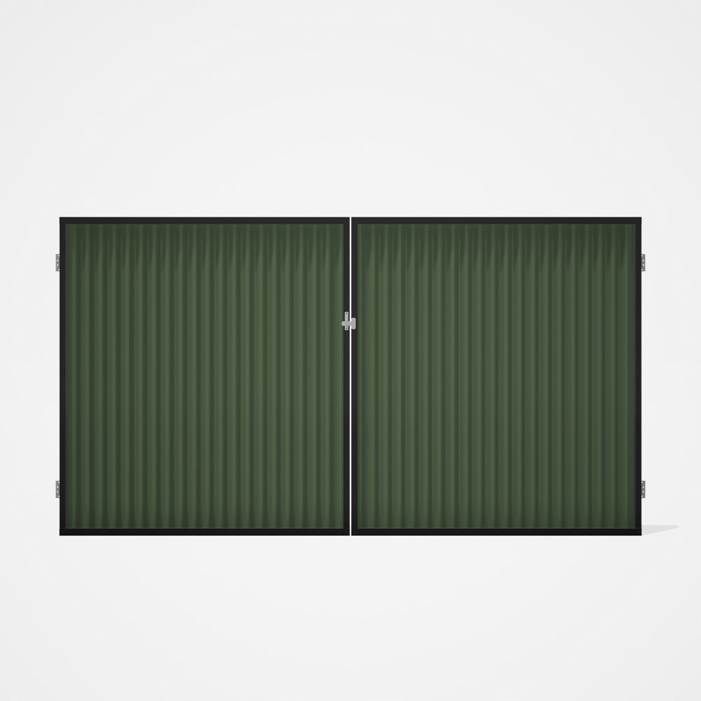 Good Neighbour® CGI Gate Premium .35 BMT Double 1.8m High Sheet: Mist Green, Frame: Ebony