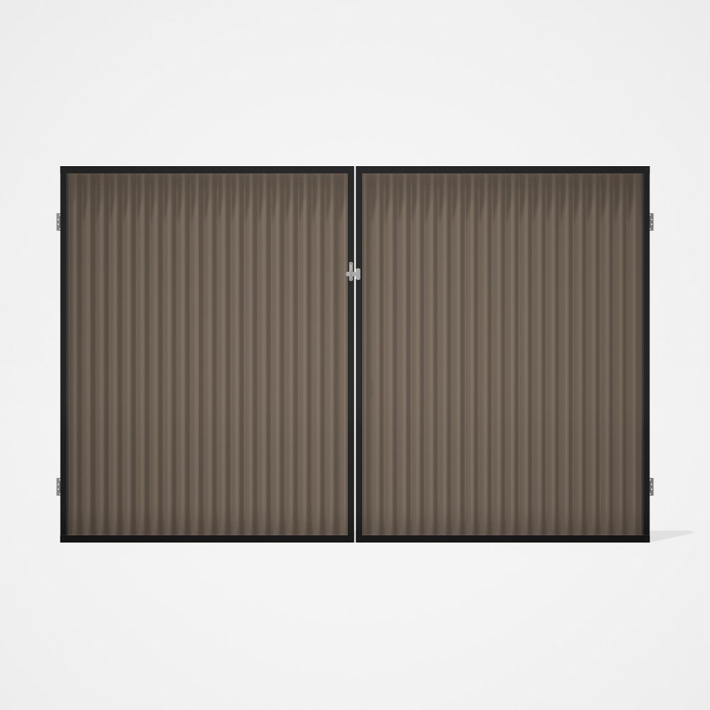 Good Neighbour® CGI Gate Premium .35 BMT Double 2.1m High Sheet: Beige, Frame: Ebony