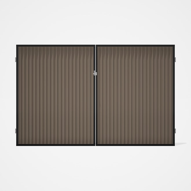 Good Neighbour® CGI Gate Premium .35 BMT Double 2.1m High Sheet: Beige, Frame: Ebony