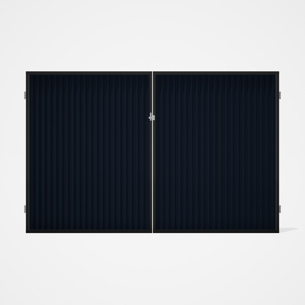 Good Neighbour® CGI Gate Premium .35 BMT Double 2.1m High Sheet: Dark Stone, Frame: Ebony