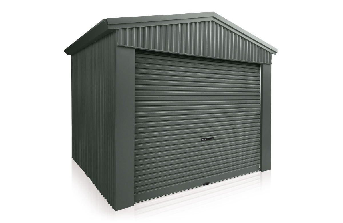 Stubbie Roller Door Shed Slate Grey