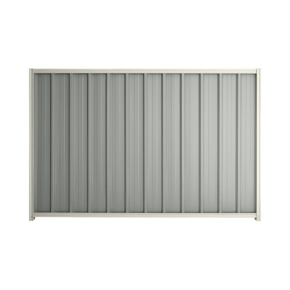 Good Neighbour® Superdek® 1800mm High Fence Panel Sheet: Gull Grey Post/Track: Off White