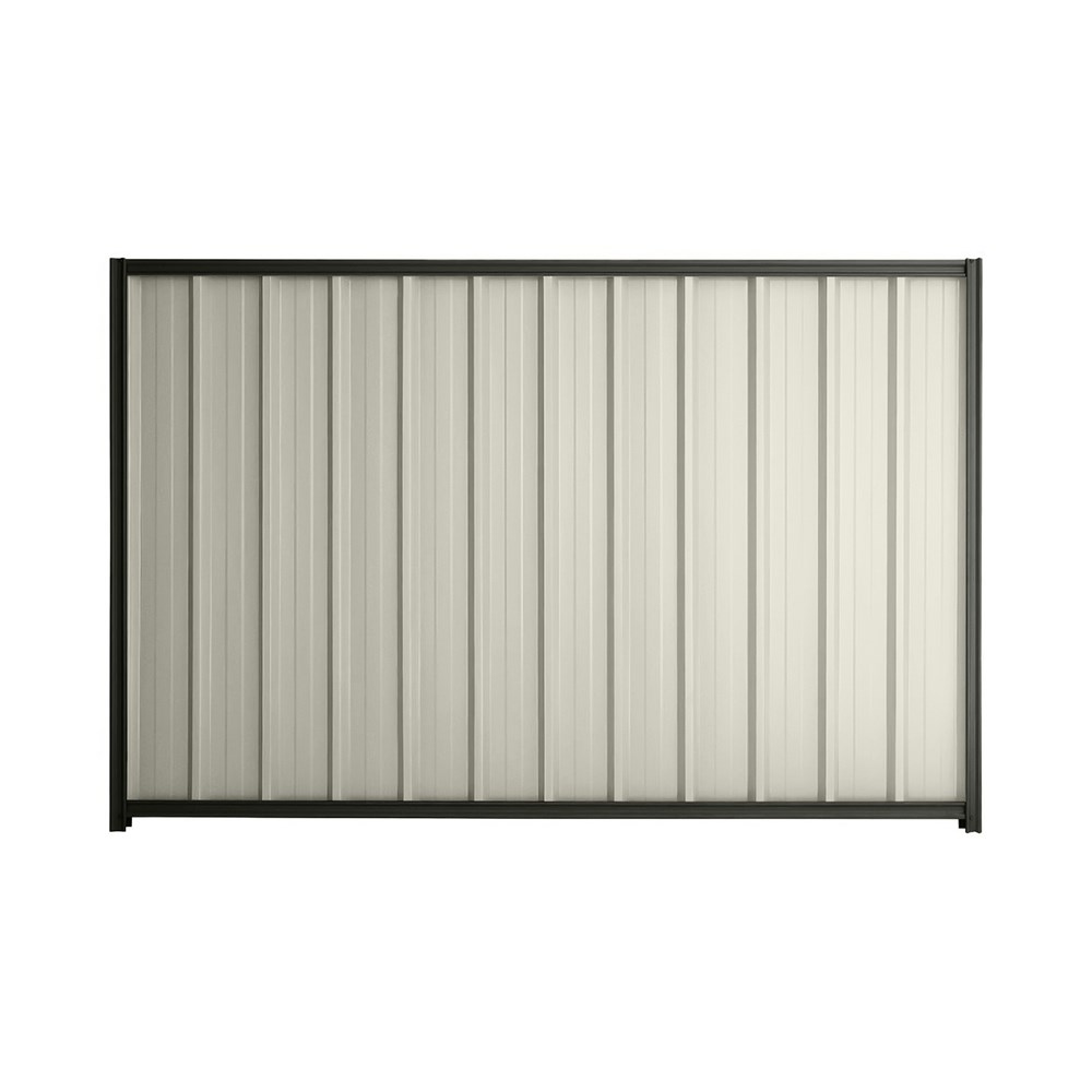 Good Neighbour® Superdek® 1800mm High Fence Panel Sheet: Off White Post/Track: Slate Grey