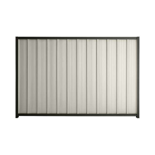 Good Neighbour® Superdek® 1800mm High Fence Panel Sheet: Off White Post/Track: Slate Grey