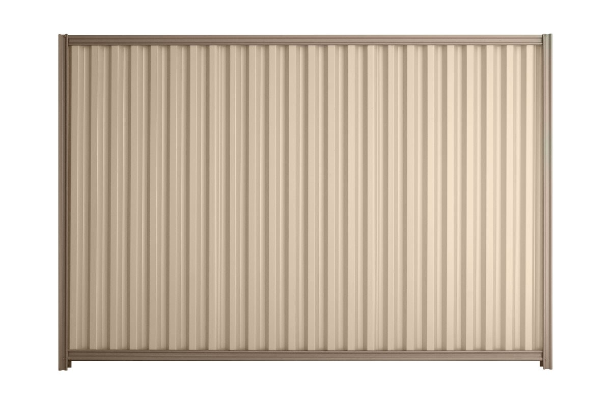 Good Neighbour Smartspan 1500mm High Fence Panel Sheet: Merino, Post/Track: Beige