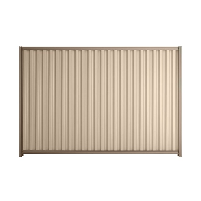 Good Neighbour Smartspan 1500mm High Fence Panel Sheet: Merino, Post/Track: Beige