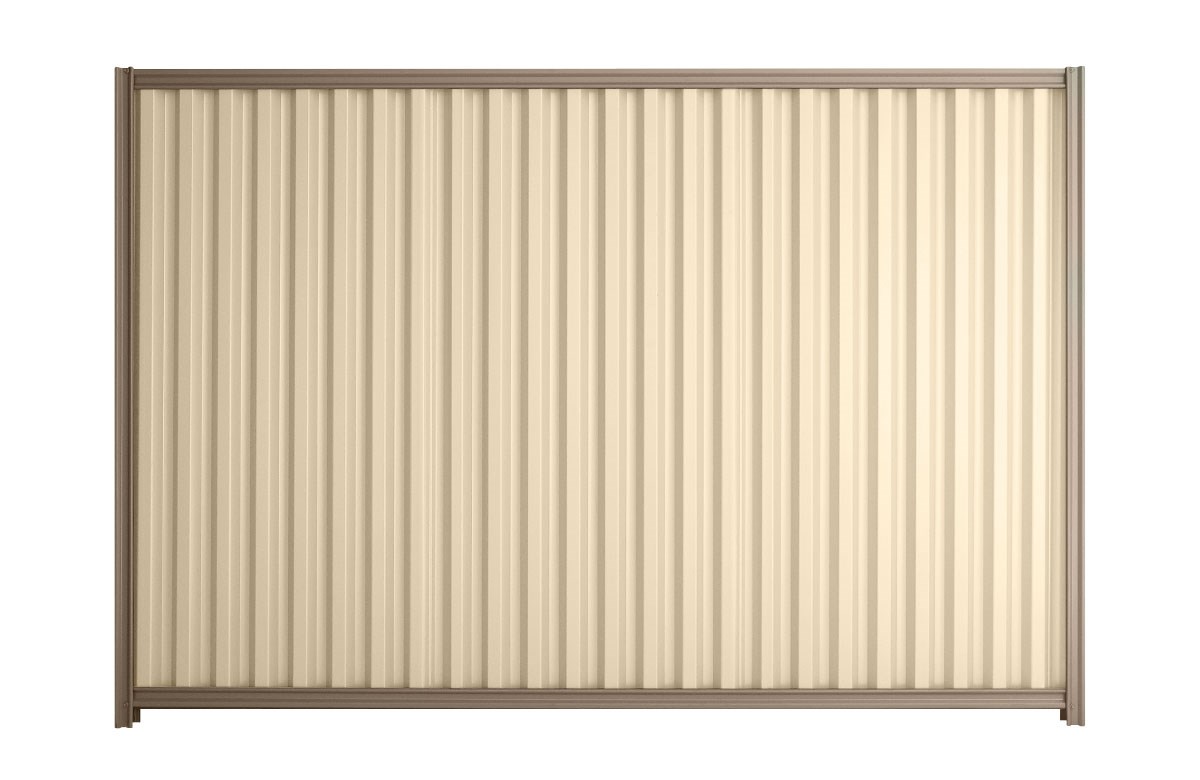 Good Neighbour Smartspan 1500mm High Fence Panel Sheet: Primrose, Post/Track: Beige