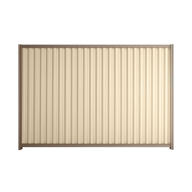 Good Neighbour Smartspan 1500mm High Fence Panel Sheet: Primrose, Post/Track: Beige