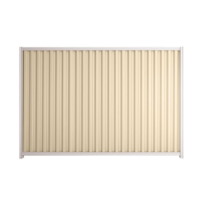 Good Neighbour Smartspan 1500mm High Fence Panel Sheet: Primrose, Post/Track: Off White