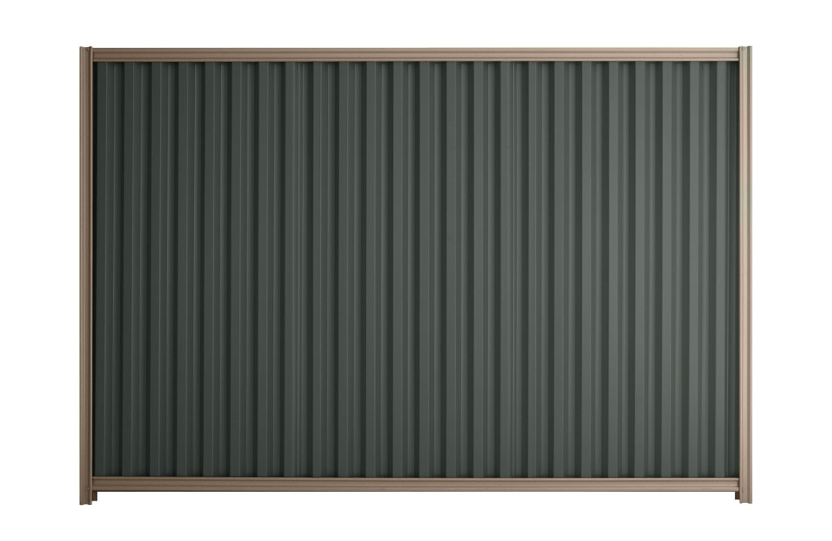 Good Neighbour Smartspan 1500mm High Fence Panel Sheet: Slate Grey, Post/Track: Beige