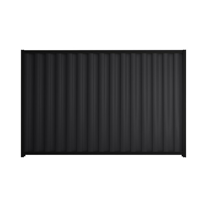 Good Neighbour® Wavelok® 1500mm High Fence Panel Sheet: Gun Metal Grey Post/Track: Ebony