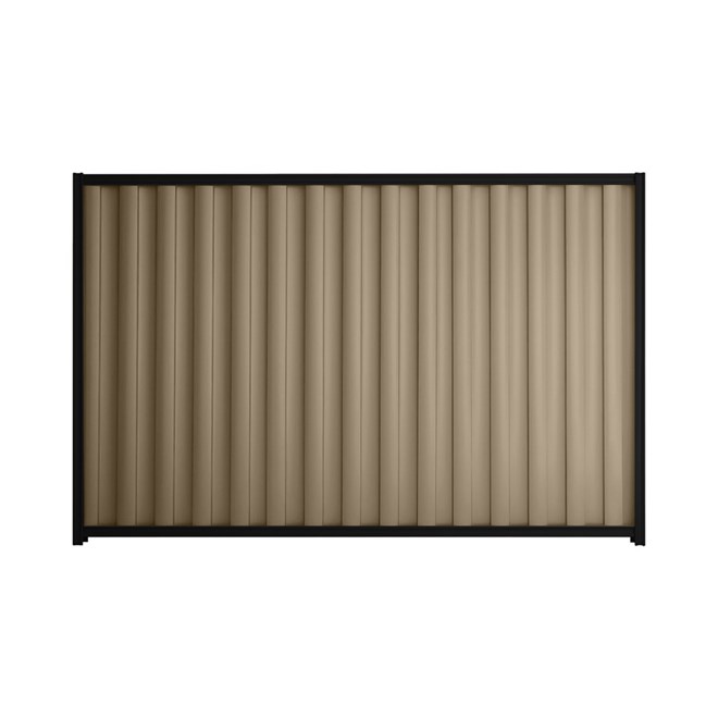 Good Neighbour® Wavelok® 1800mm High Fence Panel Sheet: Beige Post/Track: Ebony