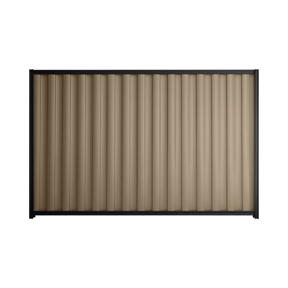 Good Neighbour® Wavelok® 1800mm High Fence Panel Sheet: Beige Post/Track: Gun Metal Grey