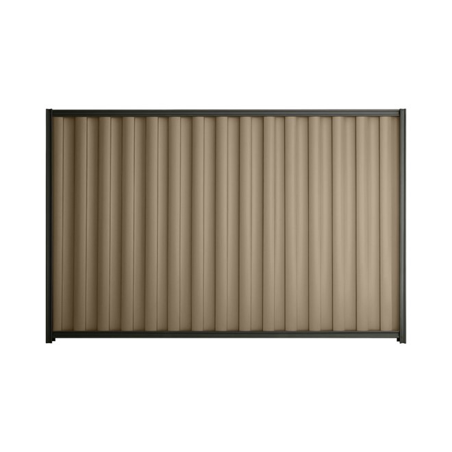 Good Neighbour® Wavelok® 1800mm High Fence Panel Sheet: Beige Post/Track: Slate Grey