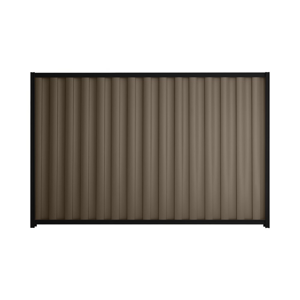 Good Neighbour® Wavelok® 1800mm High Fence Panel Sheet: Banyan Brown Post/Track: Ebony