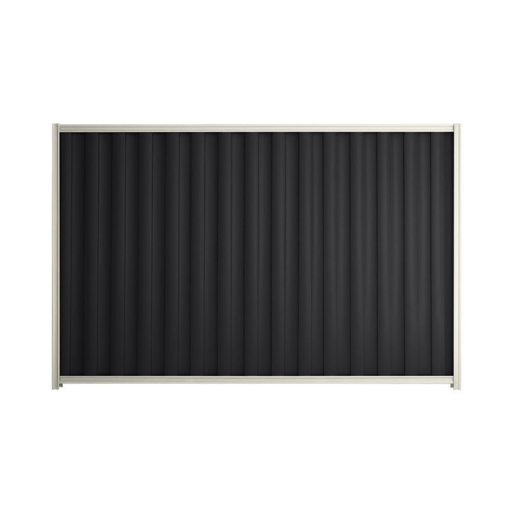 Good Neighbour® Wavelok® 1800mm High Fence Panel Sheet: Gun Metal Grey Post/Track: Off White