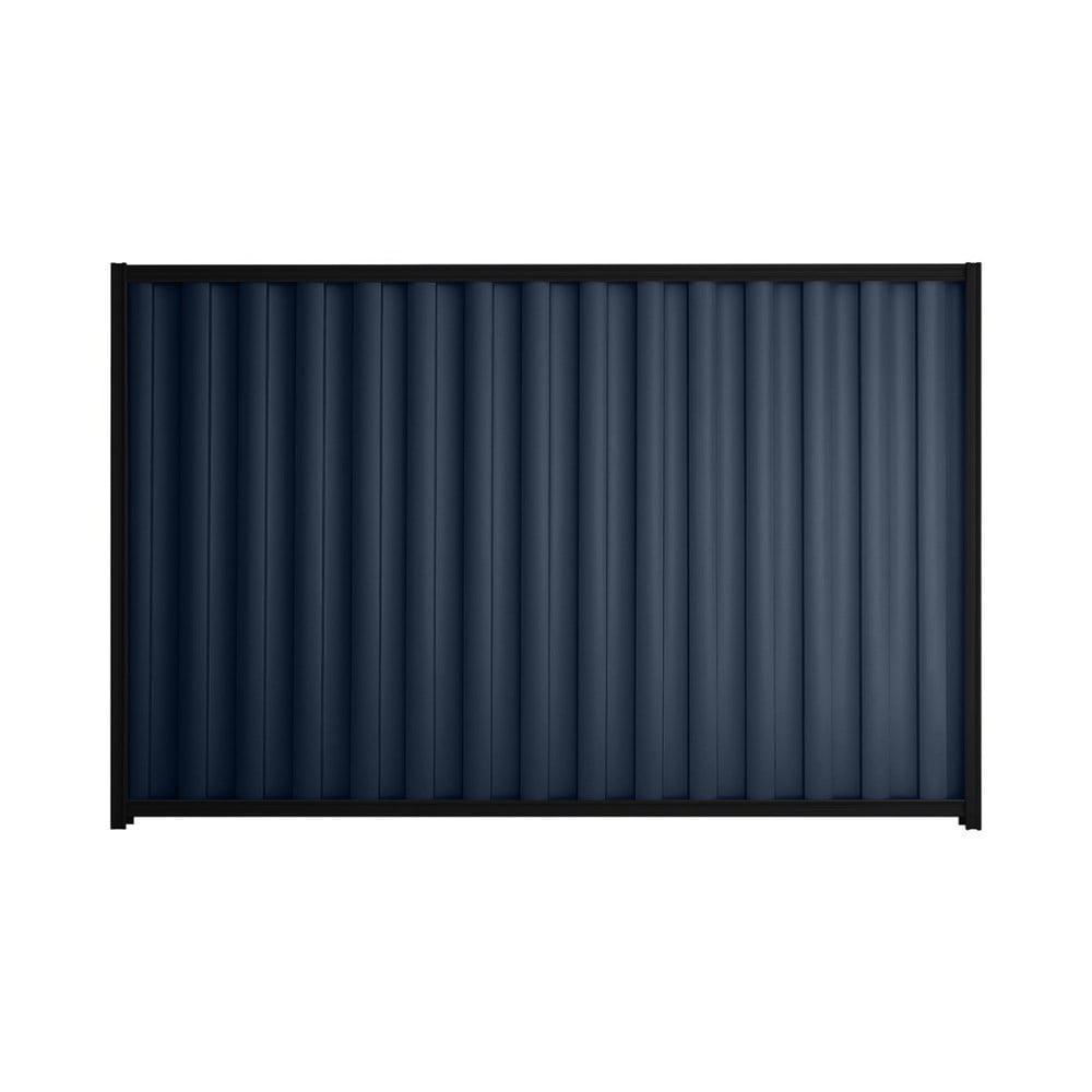 Good Neighbour® Wavelok® 1800mm High Fence Panel Sheet: Mountain Blue Post/Track: Ebony