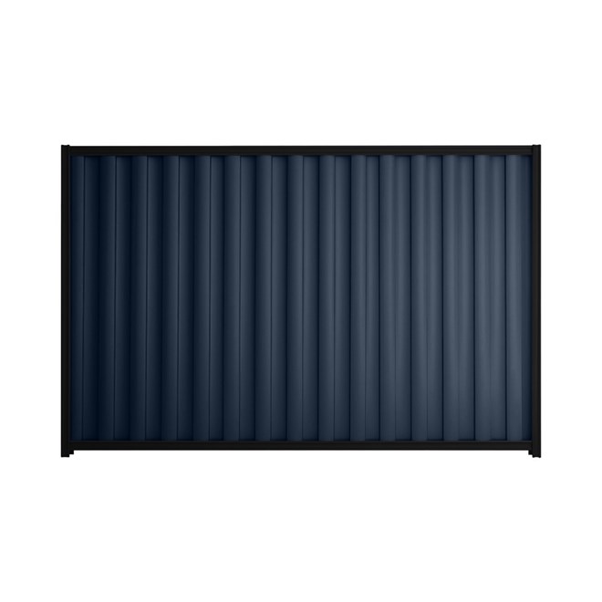 Good Neighbour® Wavelok® 1800mm High Fence Panel Sheet: Mountain Blue Post/Track: Ebony