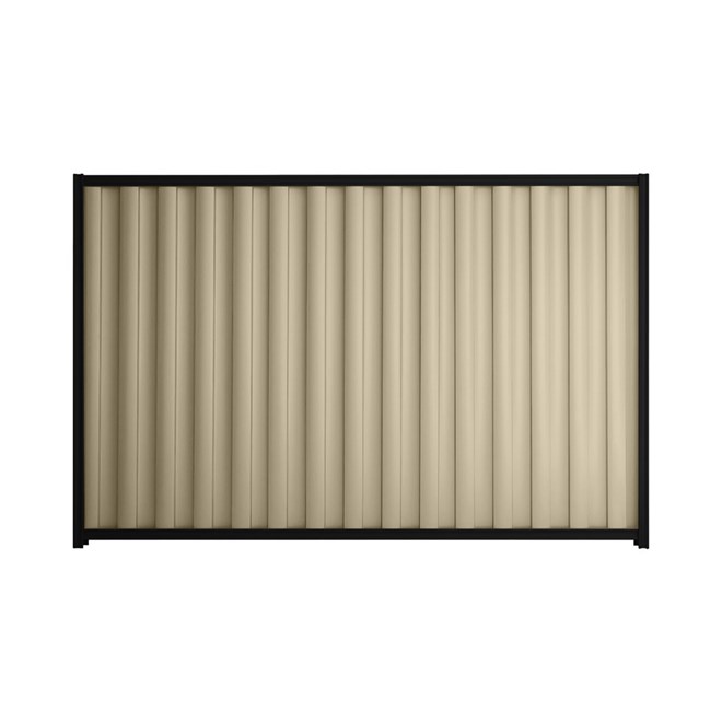 Good Neighbour® Wavelok® 1800mm High Fence Panel Sheet: Merino Post/Track: Ebony