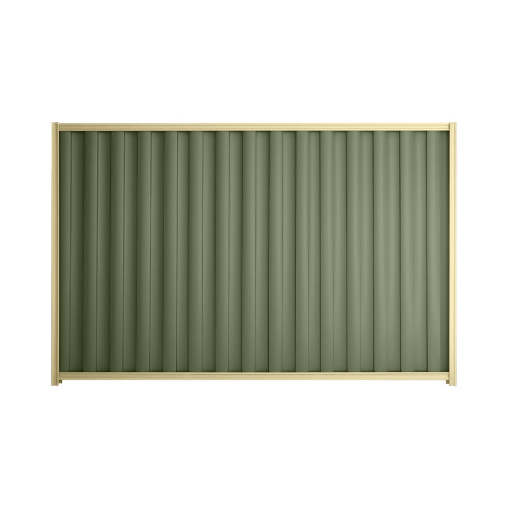 Good Neighbour® Wavelok® 1800mm High Fence Panel Sheet: Mist Green Post/Track: Primrose