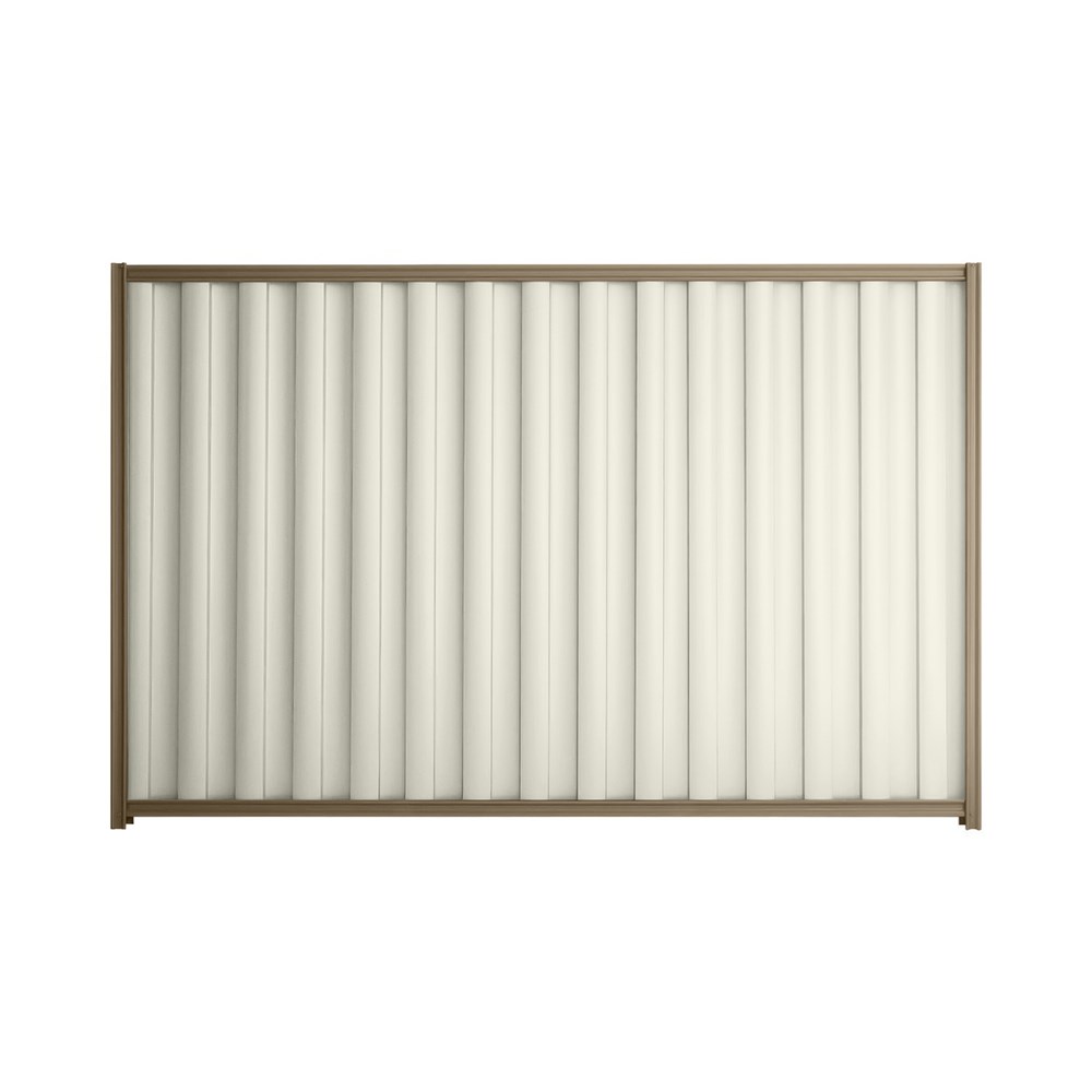Good Neighbour® Wavelok® 1800mm High Fence Panel Sheet: Off White Post/Track: Beige