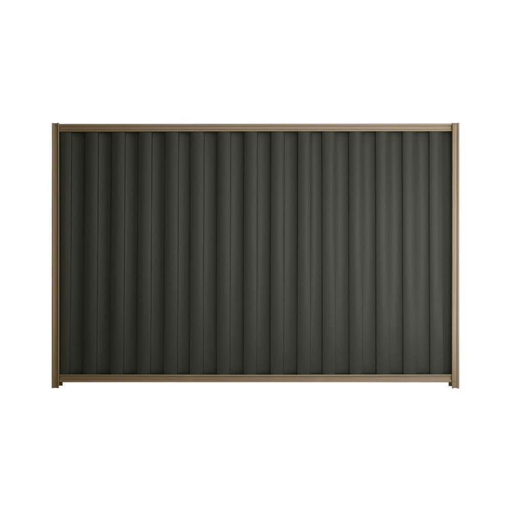 Good Neighbour® Wavelok® 1800mm High Fence Panel Sheet: Slate Grey Post/Track: Beige