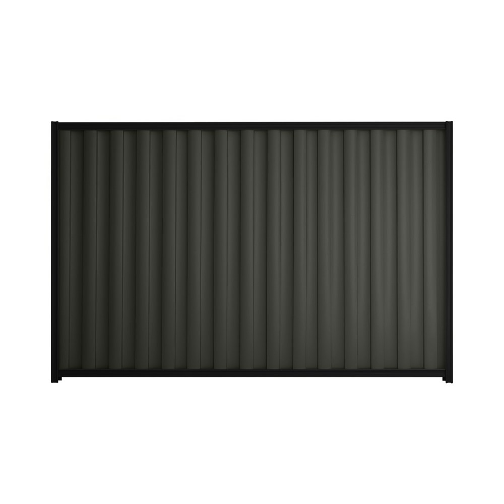 Good Neighbour® Wavelok® 1800mm High Fence Panel Sheet: Slate Grey Post/Track: Ebony