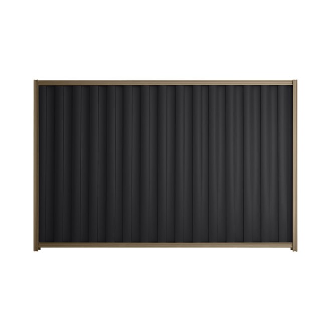 Good Neighbour® Wavelok® 2100mm High Fence Panel Sheet: Gun Metal Grey Post/Track: Beige