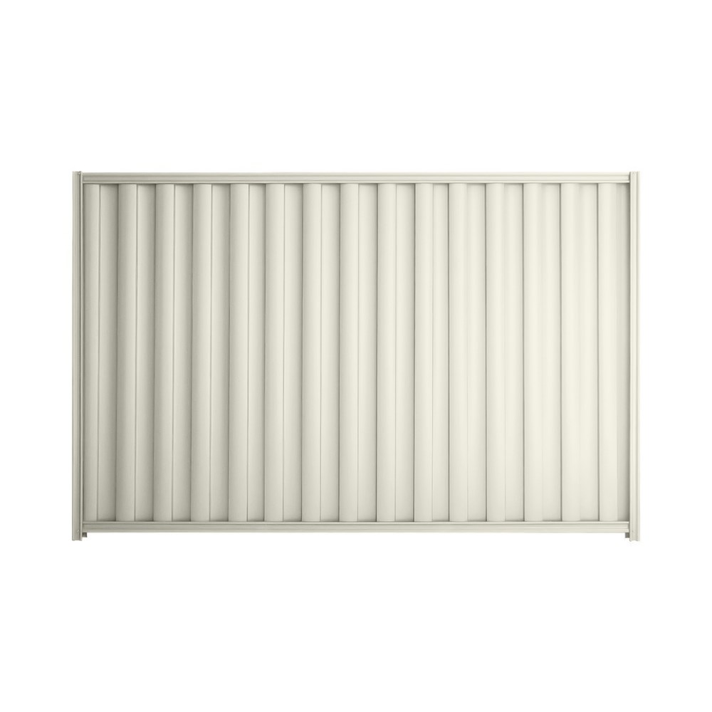 Good Neighbour® Wavelok® 2100mm High Fence Panel Sheet: Off White Post/Track: Off White