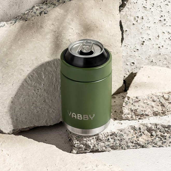 Yabby 375ml Insulated Can Cooler Bush Green