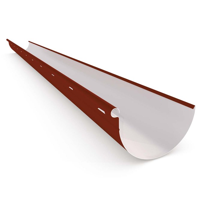 Half Round Gutter Slotted Heritage Red