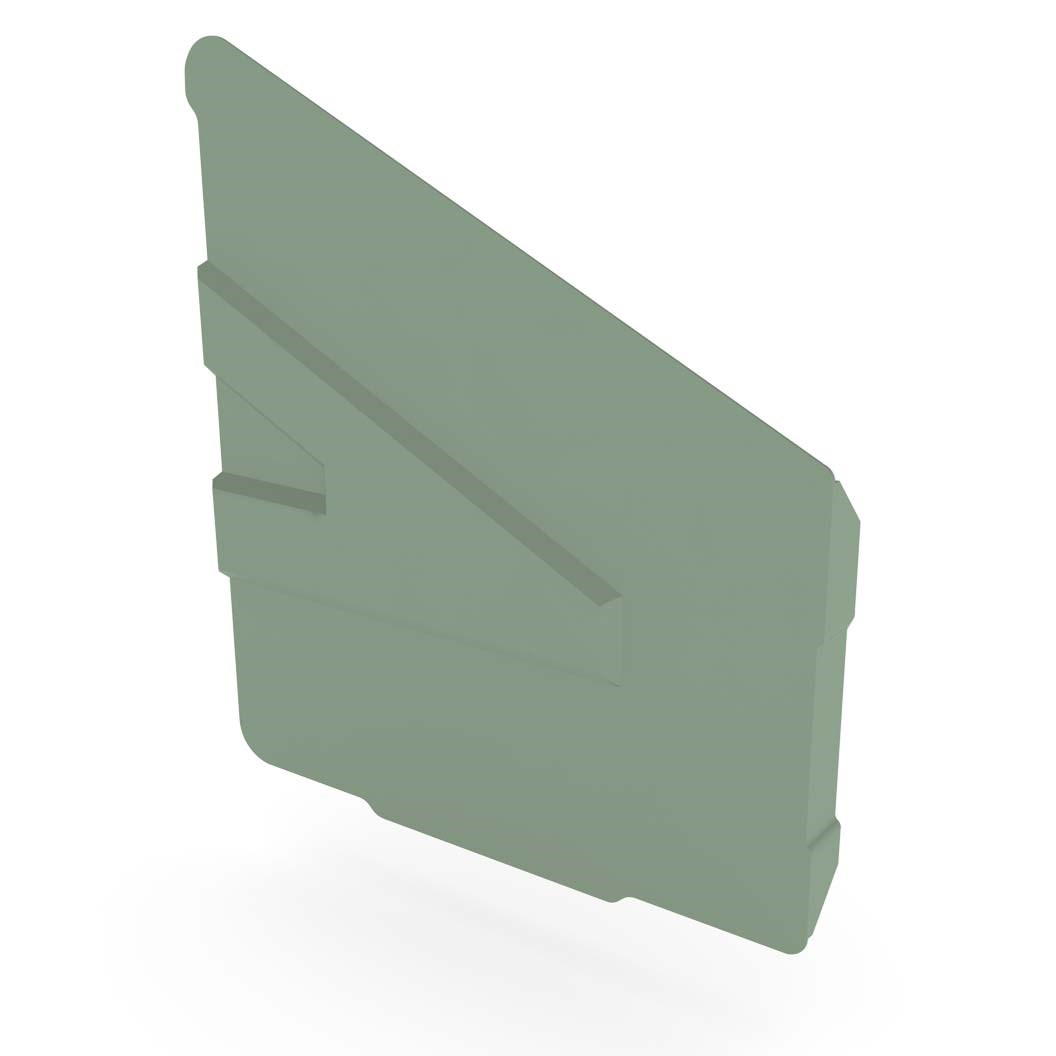 Hi-Square Gutter Stop End Right Hand Mist Green