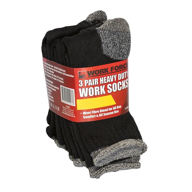 Woolen Work Socks 3 Pack Size 11-14