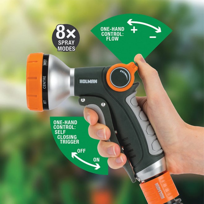 8 Function Spray Gun with Thumb Flow Control