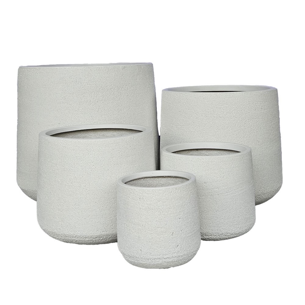 Modstone Cylinder Pot  White Stone - Medium